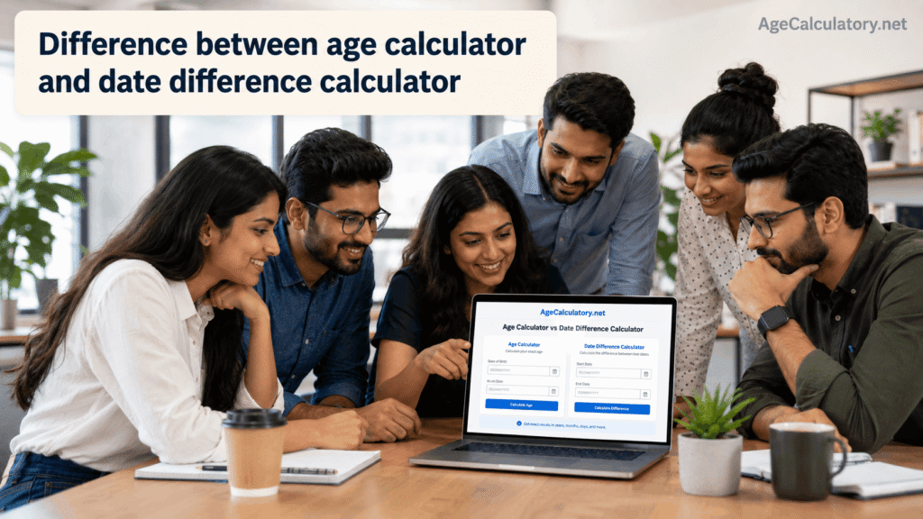 Difference Between Age Calculator and Date Difference Calculator - Age Calculator, Date Difference Calculator by AgeCalculatory.net