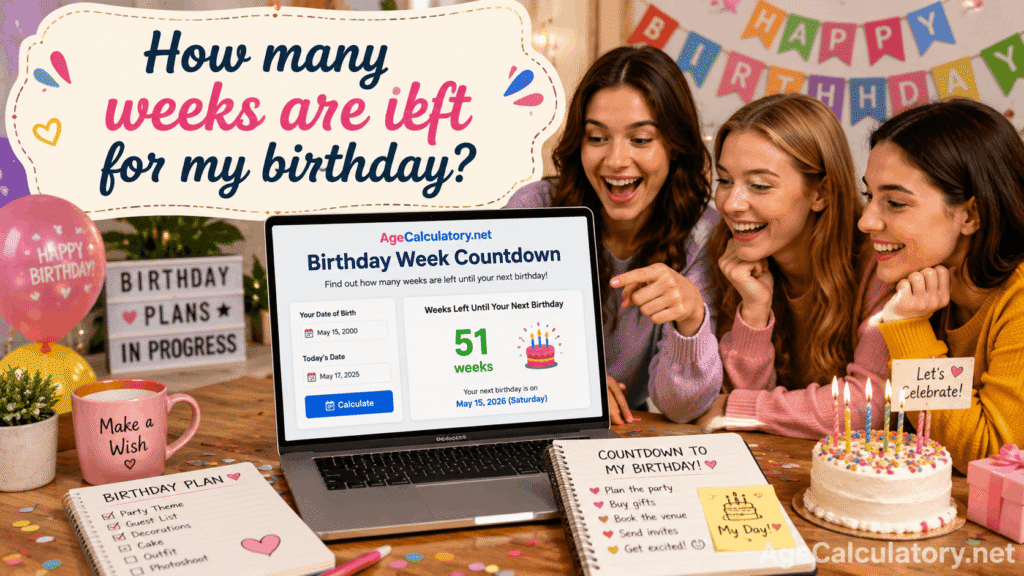 How Many Weeks are Left for My Birthday - Age Calculator by AgeCalculatory.net