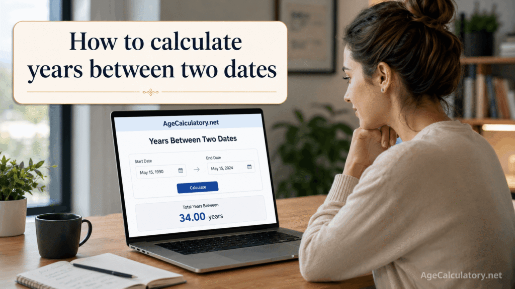 How to Calculate Years Between Two Dates - Year Difference Calculator - Age Calculator by AgeCalculatory.net