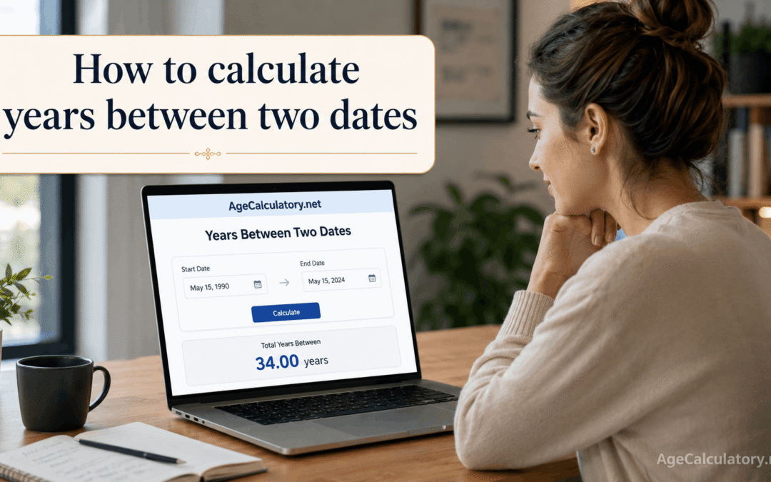 How to Calculate Years Between Two Dates - Year Difference Calculator - Age Calculator by AgeCalculatory.net