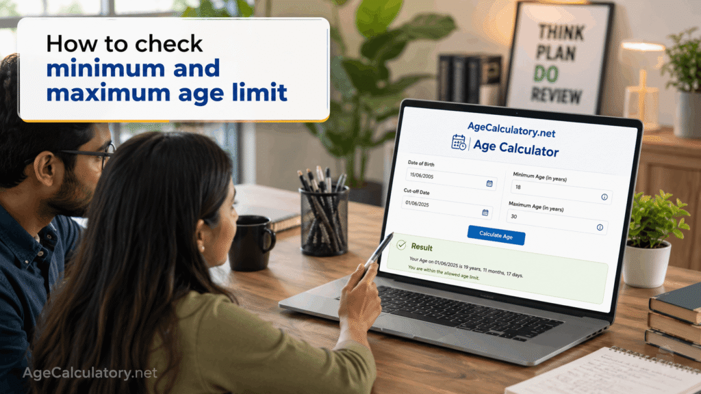 How to Check Minimum and Maximum Age Limit - Age Calculator by AgeCalculatory.net