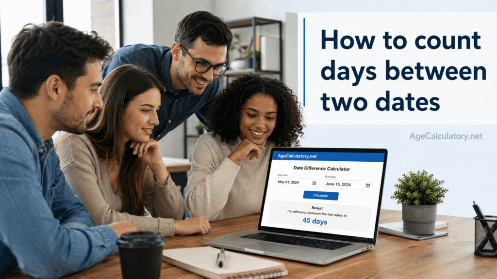 How to Count Days Between Two Dates - Date Difference Calculator - Age Calculator by AgeCalculatory.net