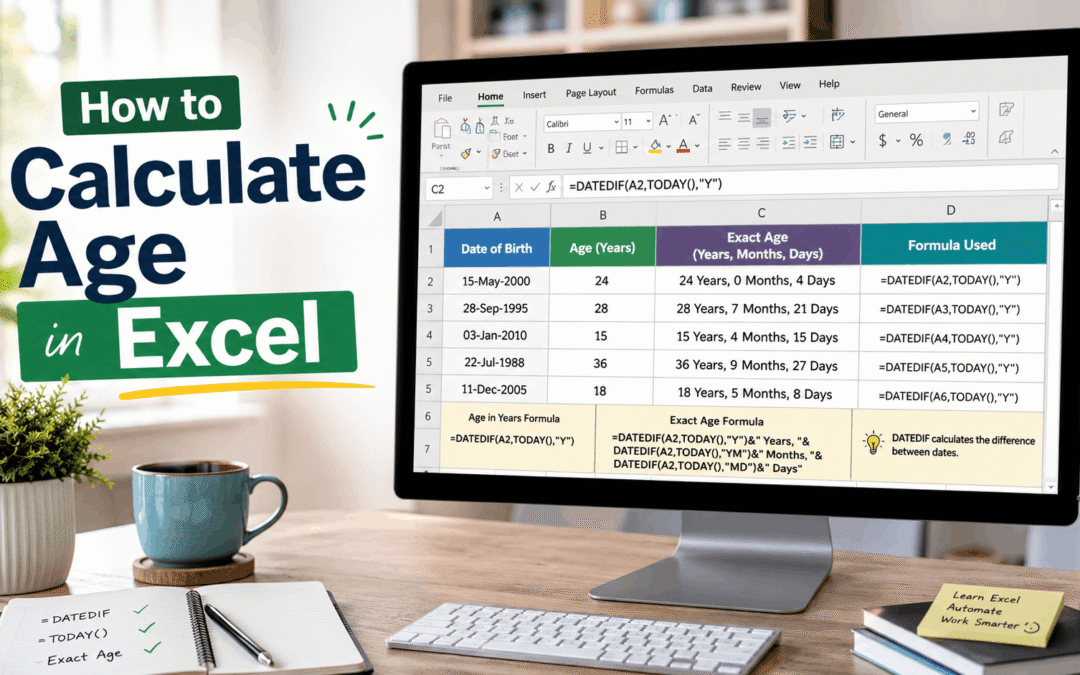 How to calculate age in Excel easily - Age Calculator by AgeCalculatory.net