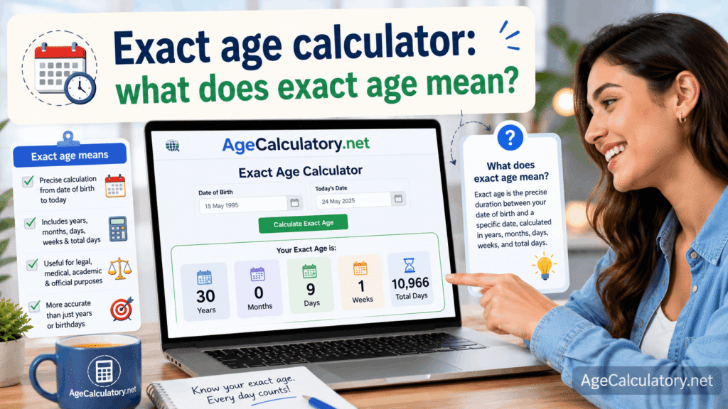 Exact Age Calculator What Does Exact Age Mean - Age Calculator by AgeCalculatory.net