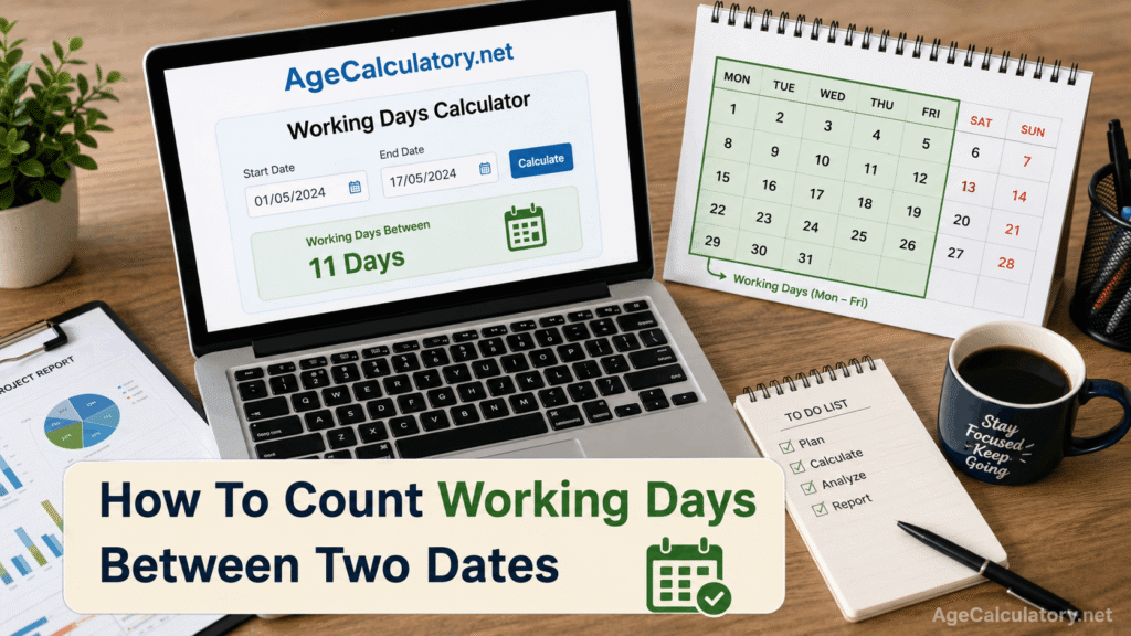 How to Count Working Days Between Two Dates - Age Calculator by AgeCalculatory.net