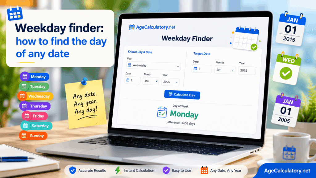 Weekday Finder How to Find the Day of Any Date - By AgeCalculatory.net